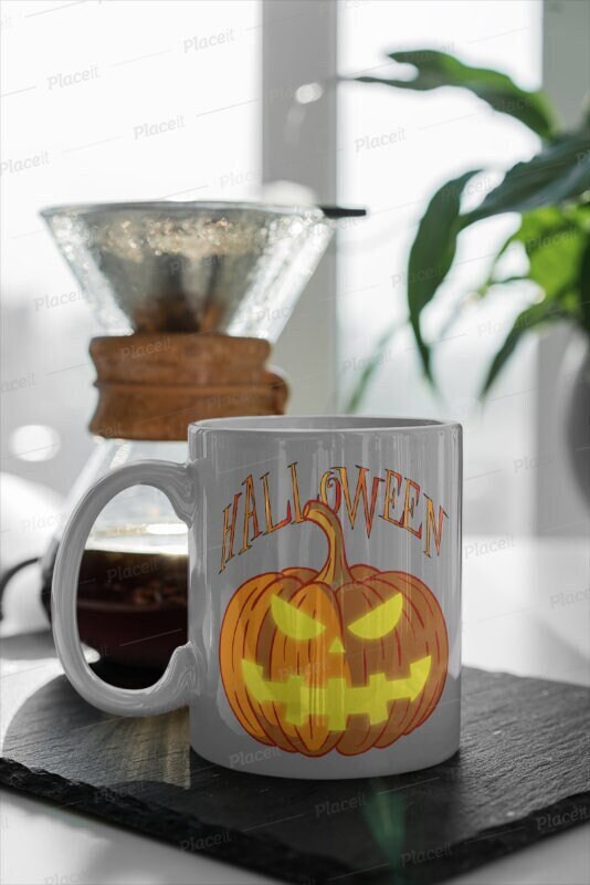 hallloween pumpkin face mug -  halloween fall mug-   pumpkin coffee mug