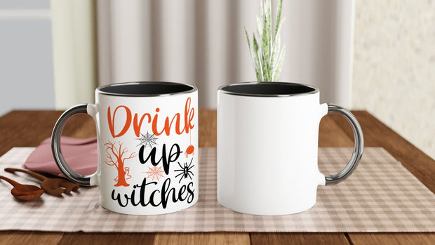 drink up witches,handmade halloween mug gift 11oz ceramic mug