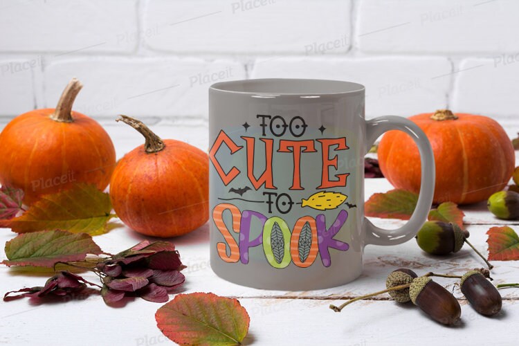 too cute to spook halloween coffee mug ,halloween fall gift idea-spooky gothic  mug