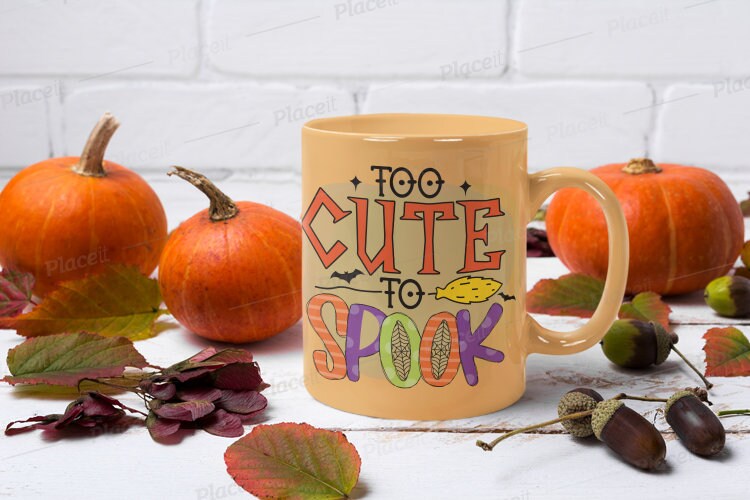 too cute to spook halloween coffee mug ,halloween fall gift idea-spooky gothic  mug