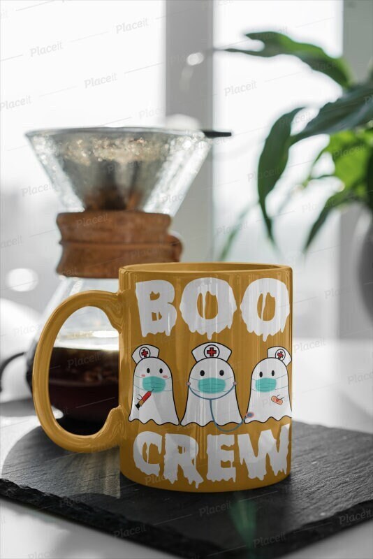 boo crew halloween  funny - ghost nurse mug,gift for nurse ,spooky halloween