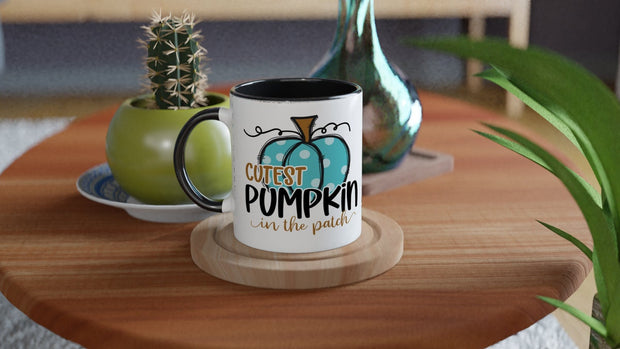 cutest pumpkin in the patch mug gift.handmade ceramic pumpkin