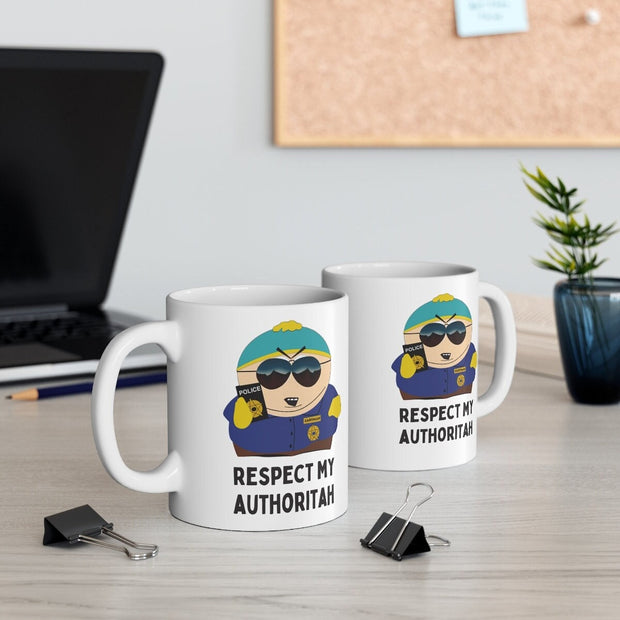 eric cartman cop respect my authoriath,southpark mug