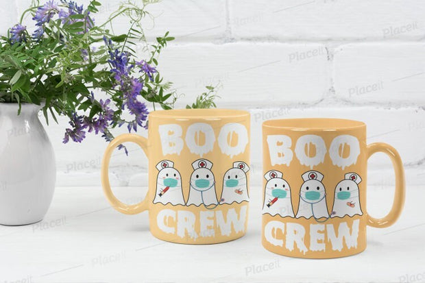 boo crew halloween  funny - ghost nurse mug,gift for nurse ,spooky halloween