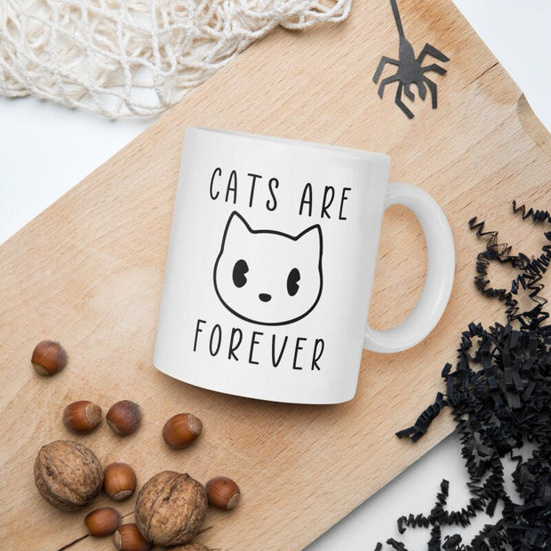 Cats Are Forever 11oz coffee Mug | retro black cat mug  ,Coffee cup |  Cat Lover Gift |