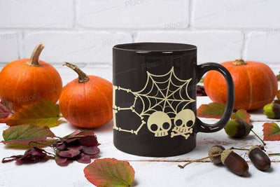 boo halloween  skull mug - boo skeleton- halloween boo mug