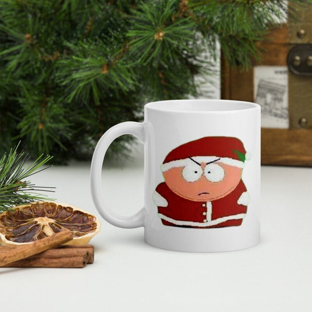 eric cartman as santa southpark , handmade ceramic southpark mug