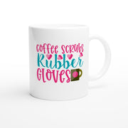 Coffee Scrubs and Rubber Gloves, Ceramic Coffee Mug, Gift Idea for Nurses