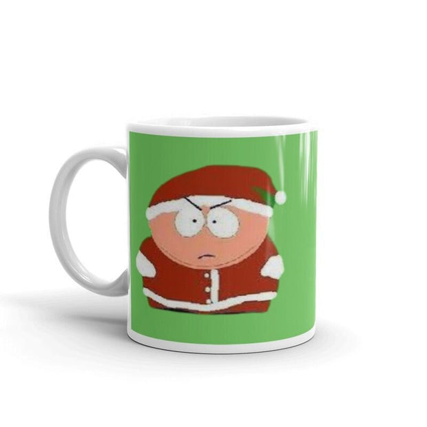 eric cartman as santa southpark , handmade ceramic southpark mug