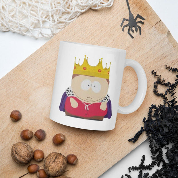 eric cartman as minecraft king  southpark , handmade ceramic southpark mug