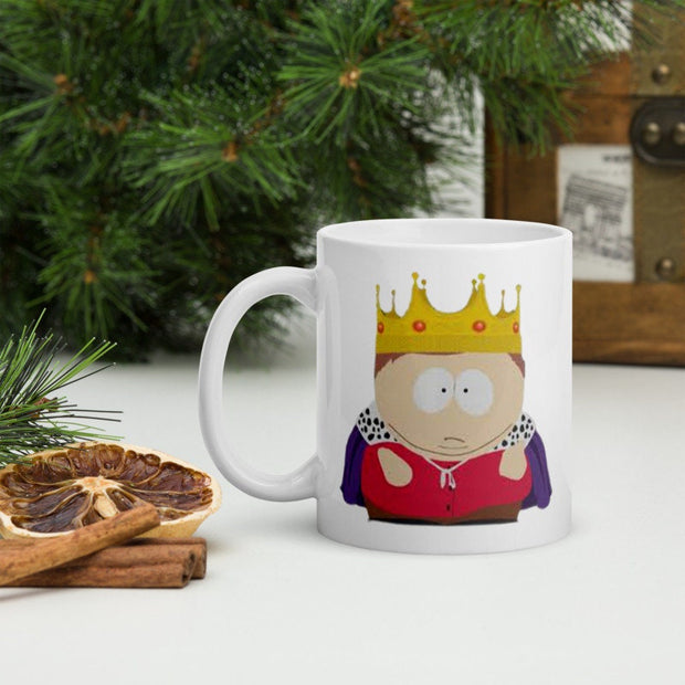 eric cartman as minecraft king  southpark , handmade ceramic southpark mug