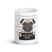 bad dog portrait , criminal bad dog, ceramic dog mug, easily distracted by dogs,gift idea for dog lovers