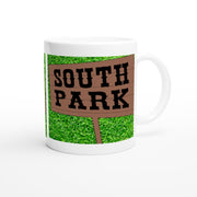 southpark sign post coffee mug, handmade ceramic southpark mug,