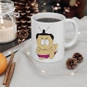 eric cartman as a sumo , handmade ceramic southpark mug,