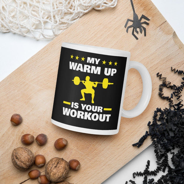 my workout is your warm up ,weightlifter xmas mug  - funny gym mug ,gym lover,