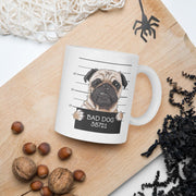 bad dog portrait , criminal bad dog, ceramic dog mug, easily distracted by dogs,gift idea for dog lovers