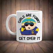 girls are funny eric cartman  -southpark gifts,southpark gifts, eric cop cartman mug