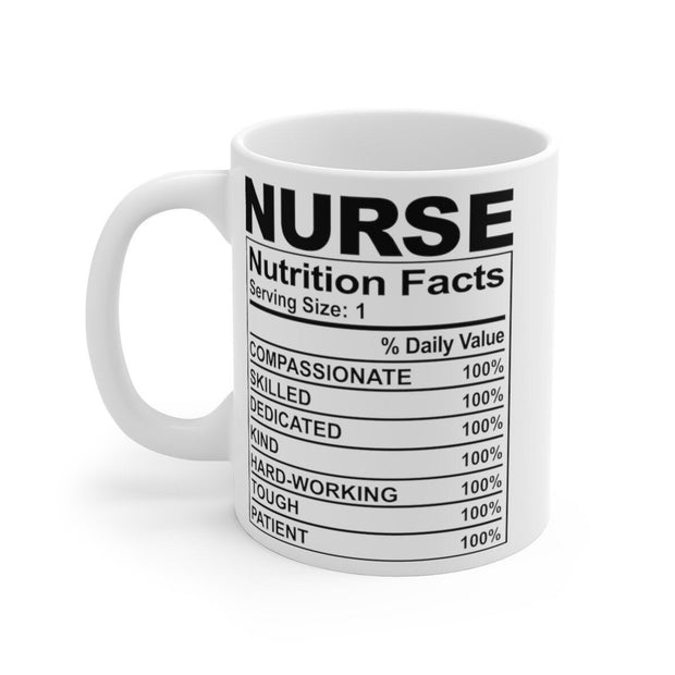 Nurse Nutritional Facts Label  ,nutrition facts ,nurse mug