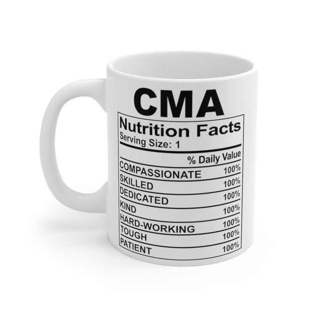 nurse mug ,certified Medical Assistant  Nutritional Facts Label ,gift for nurse