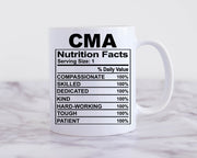 nurse mug ,certified Medical Assistant  Nutritional Facts Label ,gift for nurse