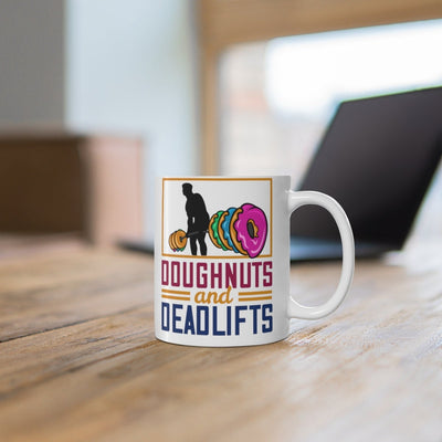 deadlifts and donuts - funny gym mug