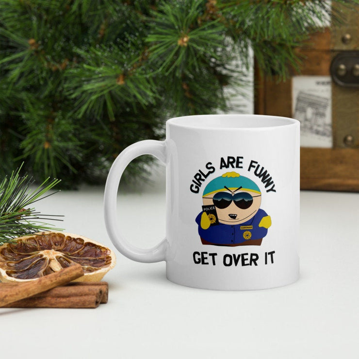 girls are funny eric cartman  -southpark gifts,southpark gifts, eric cop cartman mug