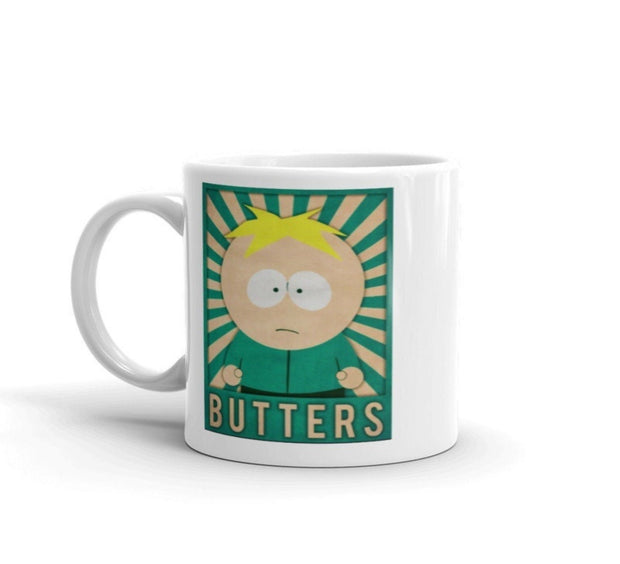 butters collectors card  southpark ceramic  mug