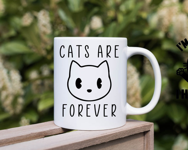 Cats Are Forever 11oz coffee Mug | retro black cat mug  ,Coffee cup |  Cat Lover Gift |