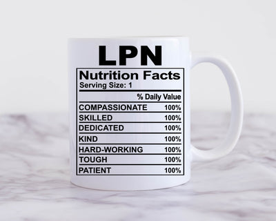 nurse Nutritional Facts Label mug  ,Nursing mug,gift for nurse