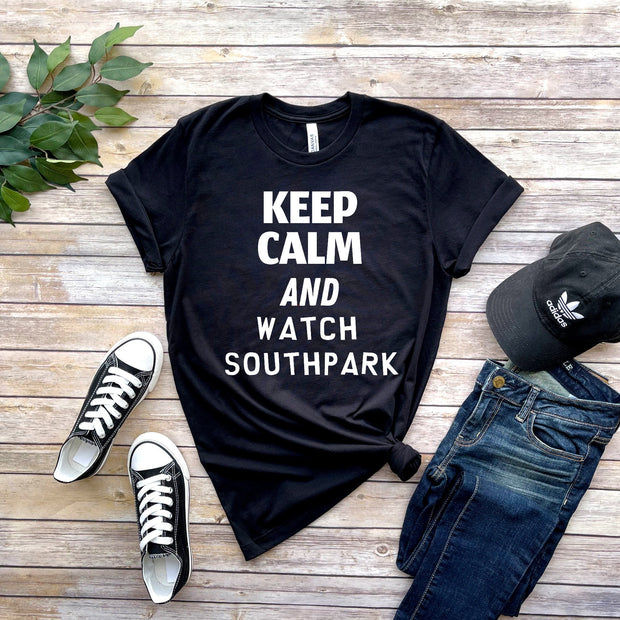 keep calm and watch southpark, southpark t shirt