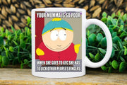 eric cartman  southpark mug  gifts,handmade southpark mug