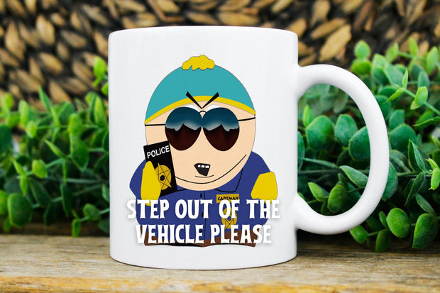 eric cartman  sir step outside the vehicle please -southpark mug