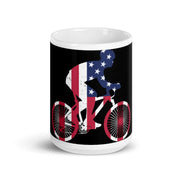 American cyclist ,  coffee mug, 4th july mug