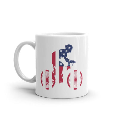 American cyclist ,  coffee mug, 4th july mug