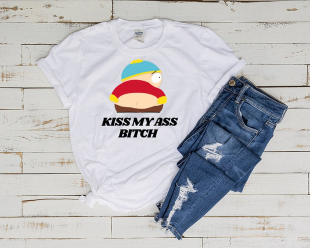 eric cartman - kiss my ass  tshirt ,southpark t shirt