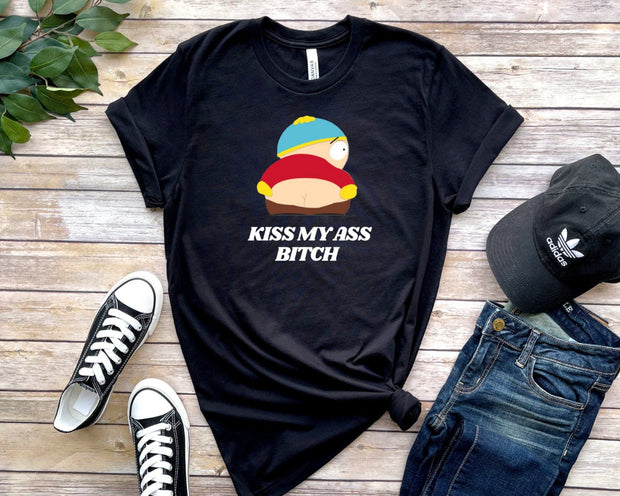 eric cartman - kiss my ass  tshirt ,southpark t shirt