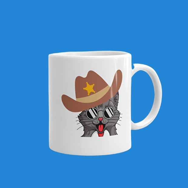 Cat  meowdy mug  ,cat cowboy, cat with cowboy hat ,| Cats Are Awesome