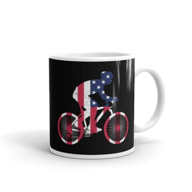 American cyclist ,  coffee mug, 4th july mug