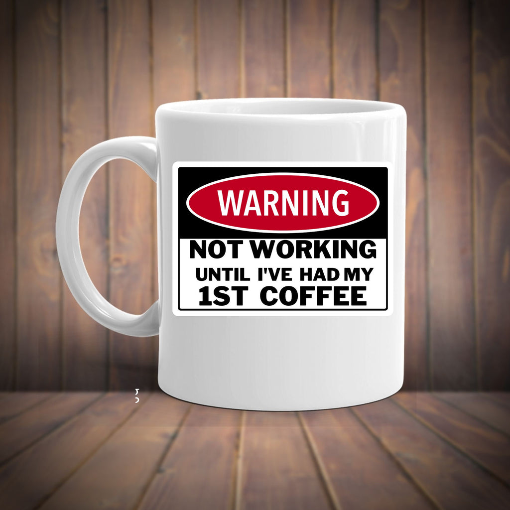 Warning May Start Talking About fishing  11oz coffee mug ,warning sign ,funny mug,present for him/ colleague , funny humor