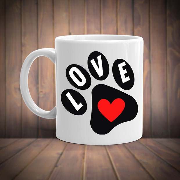 dog paw love heart  1 1oz coffee mug ,i love dogs ,dog are my favorite people