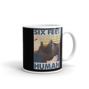 black cat coffee mug  six feet human