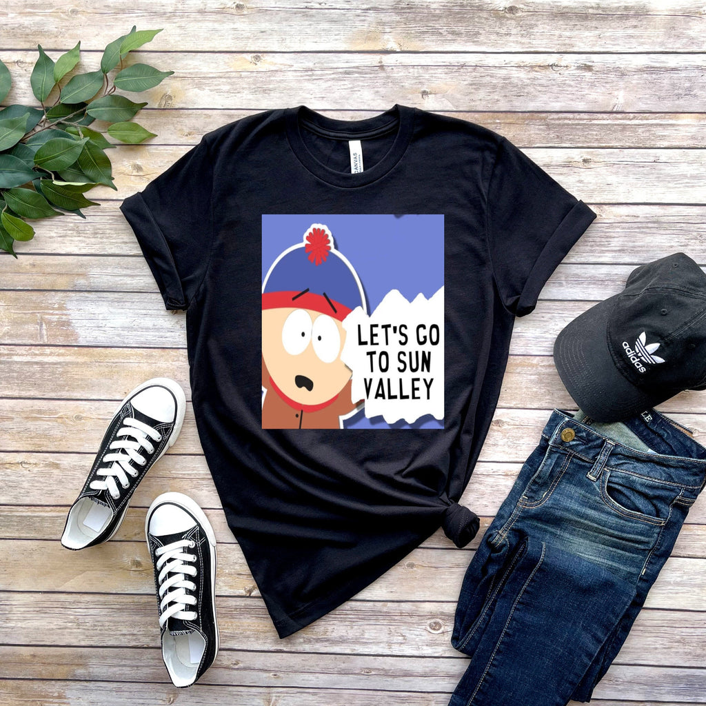 stan marsh lets go to sun valley  , southpark t shirt , animated cartoon,90s t shirt ,gift for fans of southpark,cartman t shirt