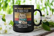 my four moods cat moods  coffee mug,11oz mug