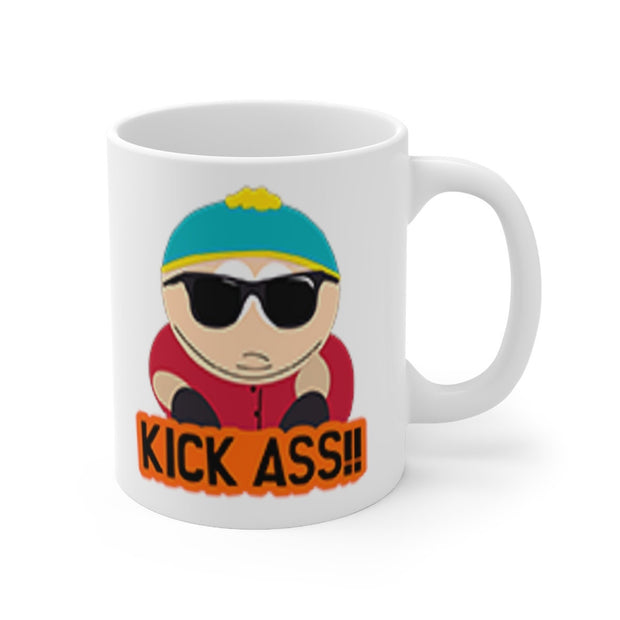 eric cartman -kick ass ,southpark gifts,handmade southpark mug,