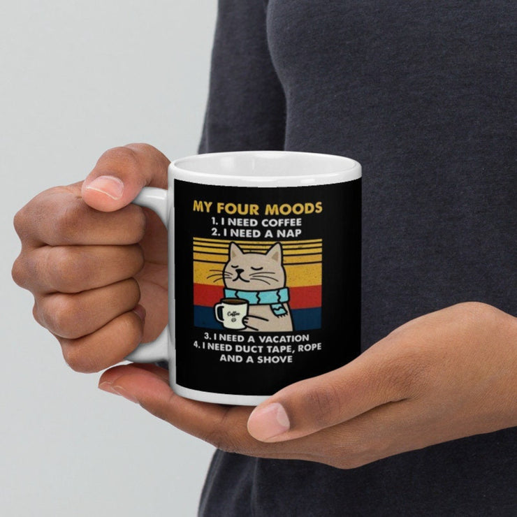 my four moods cat moods  coffee mug,11oz mug