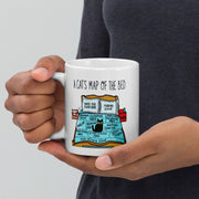 a cats map of the bed ceramic 11oz mug ,gift for cat owner