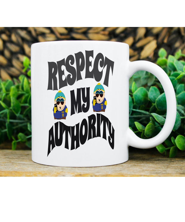 eric cartman cop respect my authoriath,handmade southpark mug