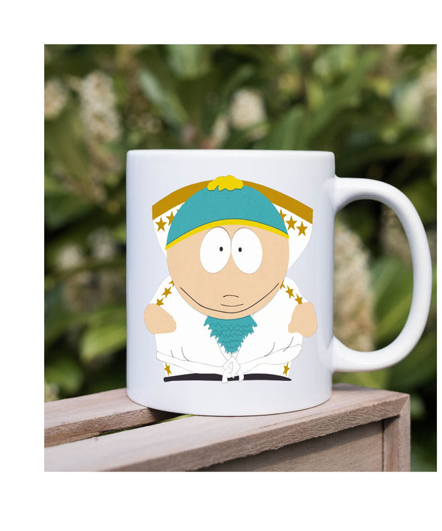 eric cartman as stunt bike rider ,handmade southpark mug