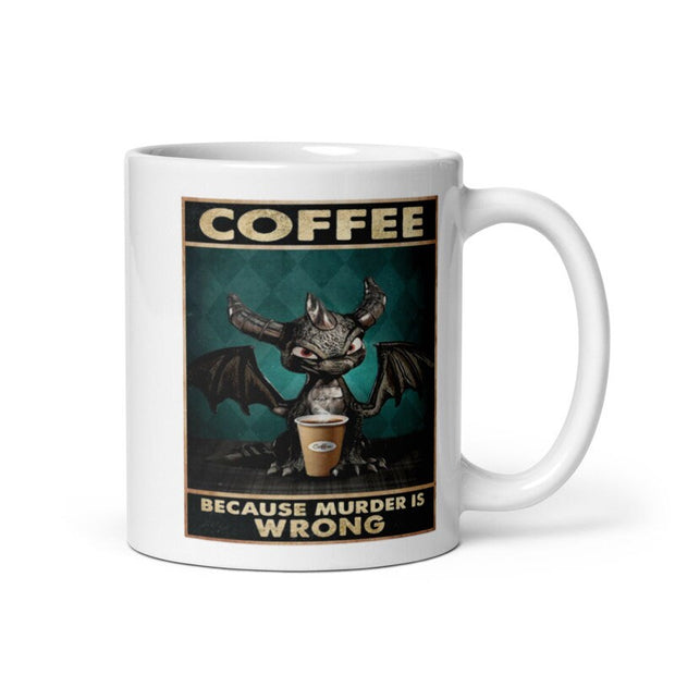 coffee beacuse murder is wrong ,retro batcoffee mug