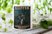 coffee beacuse murder is wrong ,retro batcoffee mug